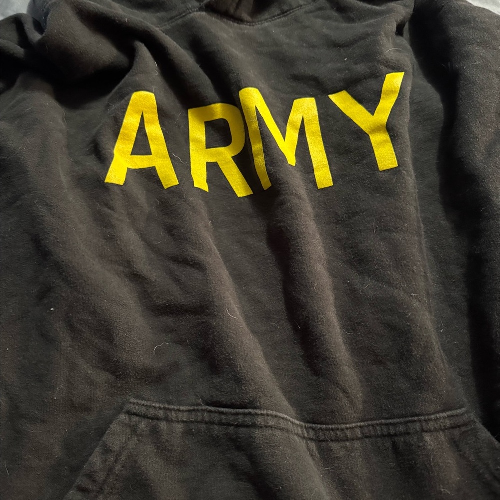 Tultex Black Hoodie with Yellow 'ARMY' Print